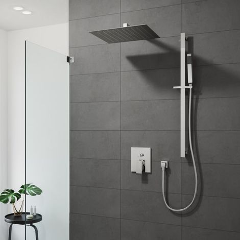 Kronenbach Quara 3.0 Duschsystem Unterputz, Einhebelmischer mit Umsteller, inkl. Brausestange, eckig (1/5)