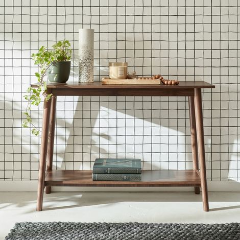 Consolle scandinava effetto legno di noce, 110cm (1/5)