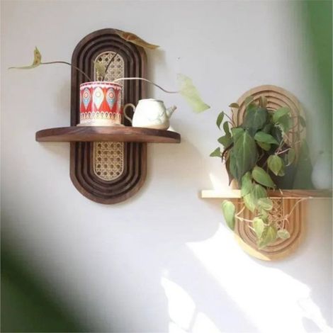 Étagère Murale - Bambou Et Bois - Pour Chambre Ou Salon - 1 Pièce (1/5)
