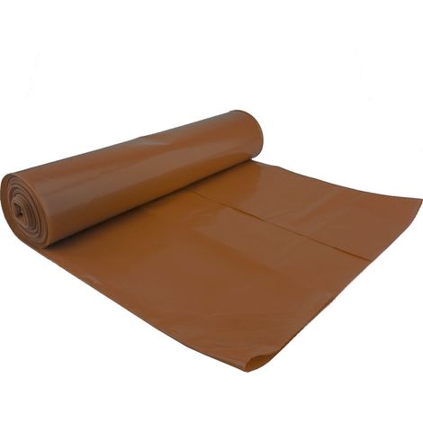 Sacchi per la spazzatura spessi 50 micron, resistenti, rotolo da 25 - marrone 120L (1/4)