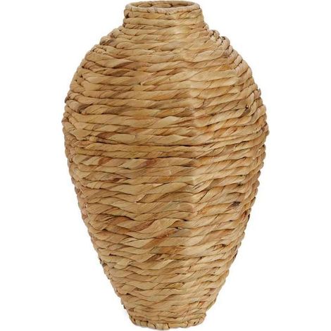 Vase décoratif en jacinthe d eau fait main esprit naturel - naturel jacinthe d'eau tressée (1/3)