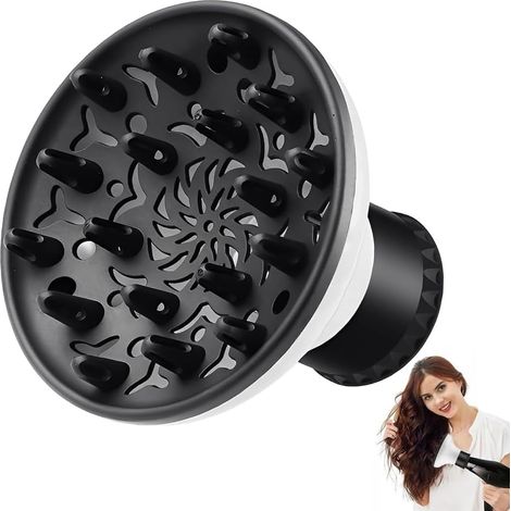Diffuseur Universel, Accessoires pour Sèche-Cheveux,Pour le Coiffage des Cheveux Bouclés ou Ondulés (Blanc) (1/5)