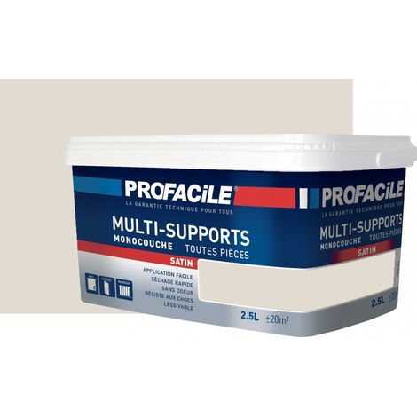 Peinture intérieure multi-supports, satin, murs, plafonds, boiseries, radiateurs, sans odeur, plusieurs teintes PROFACILE E2DCD0 2.5 litres