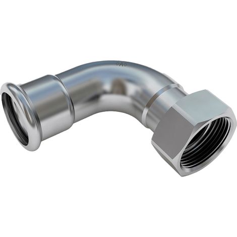 RACCORDO CURVO 90° A PRESSARE FEMMINA FEMMINA IN ACCIAIO INOX SERIE PRESS INOX 316L - 1/2X Ã18 - CEX