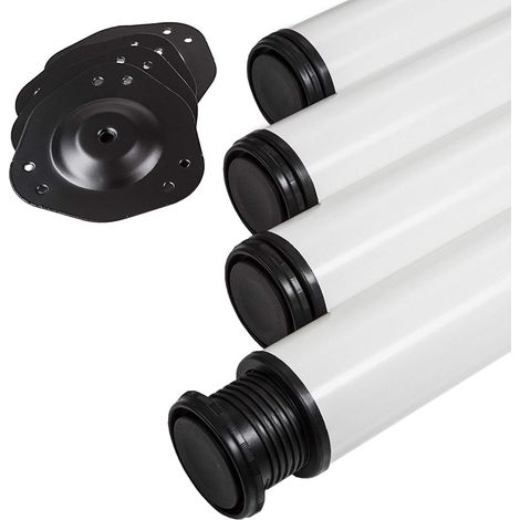 4er Set Tischbeine Ø 60 mm Höhe 710 mm weiß höhenverstellbar (1/5)