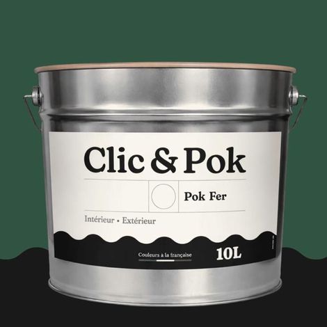 Peinture Fer Antirouille – Métal Extérieur Intérieur, Satinée, Protection Rouille - 10L - RAL 6028 - Vert pin