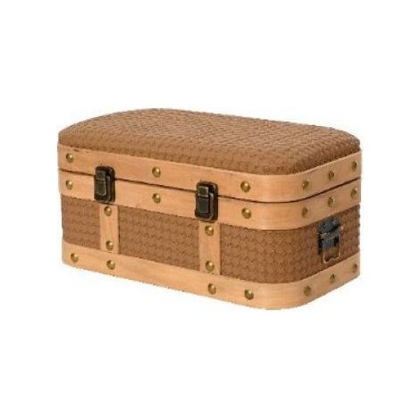 Baule decorativo in MDF color brandy 39 × 22 × H19 cm (1/3)