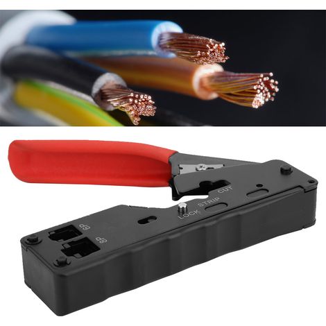 Pince à sertir RJ45 6P8P multifonction coupe-câble dénuder pour têtes cristal rouge (1/5)