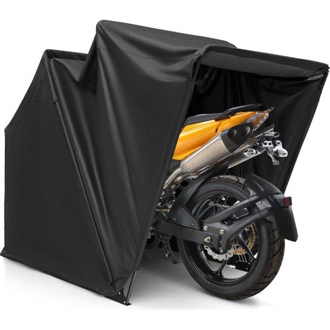 Refugio para motos de exterior 345 x 137 x 190 cm resistente a la intemperie y duradero fabricado en metal y tela Oxford negra 200020505 (1/2)