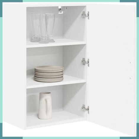 885389 Armoire de cuisine avec étagère Blanc brillant 50 x 31 x 80 cm (1/5)