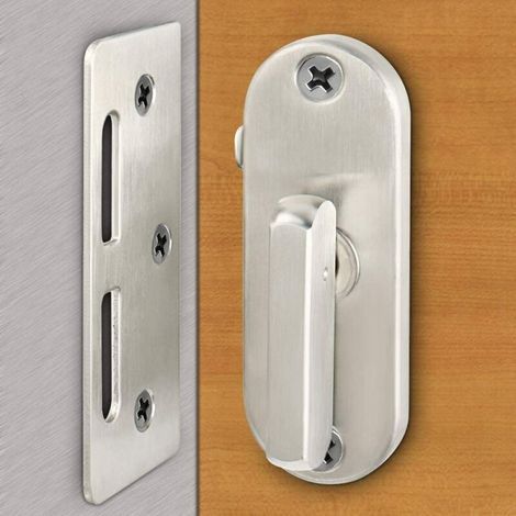 Set di punte da trapano per serratura per porta scorrevole in acciaio inox con apertura a 90 gradi, scrocco a camma, fibbia per porta curva (1/4)