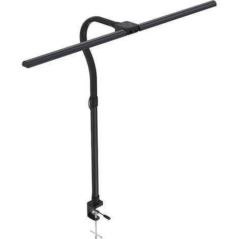 LED Desk Lamp with Double Ended Clip, 360° Adjustable, 5 Levels Adjustment, Eye Protection, USB, Power 24W, PC Material, Black (1/5)