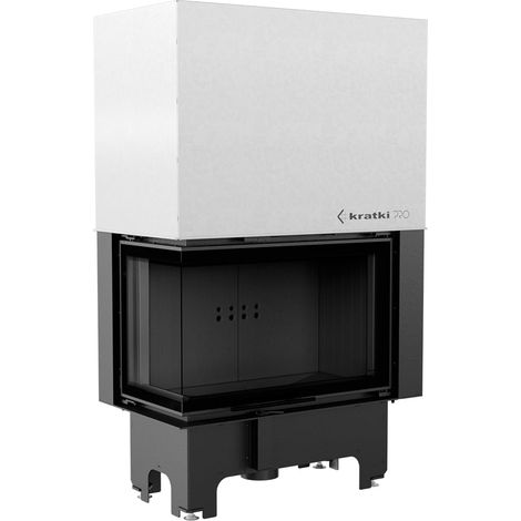 Kamineinsatz KRATKI VNL 810/410 14 kW Ø 200 mit Schiebetür schwarz Verkleidung (1/5)