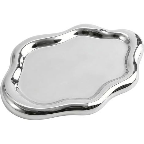 Plateau Bijoux Nuage Céramique Argenté Vide Poche Entree Design Moderne Petit Decoratif pour Cle Bague Collier Objet Decoration Maison Chambre Bureau Cadeau Femme Fille (1/5)