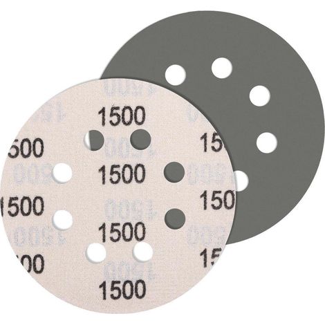 Schleifpapier 125mm Klett 1500 Siliziumkarbid 8 Loch 5 Stück P1500 (1/5)