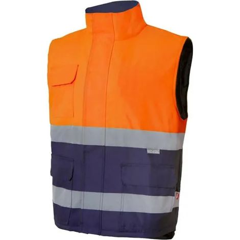 Weste velilla bicolore hv 6 Taschen Fleecefutter