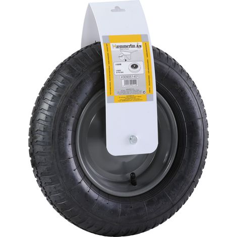 Haemmerlin – Roue gonflée diamètre 380 mm – Bande d'accrochage pour brouette Aktiv Premium – Chariot de jardin compatible – Usage terrains accidentés