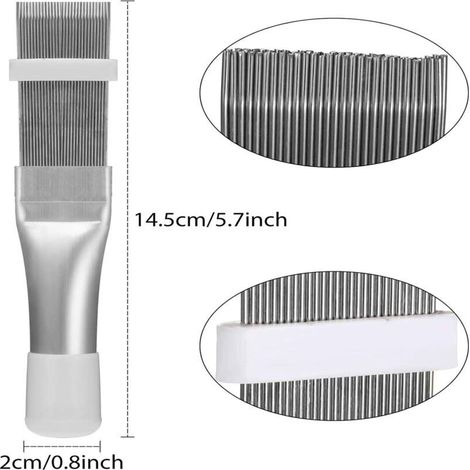 2 Pièces Peigne de Climatiseur, Peigne à Ailettes, Peigne Condenseur Climatiseur, 2 Styles Radiateur Peigne Évaporateur Climatisation Outils, Convient Aux Peignes à Ailettes de Différents Pas (1/4)
