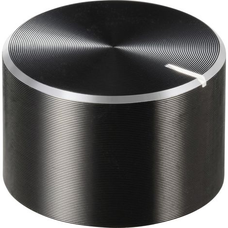 TRU COMPONENTS TC-11613840 Drehknopf mit Knopfmarkierung Schwarz (Ø x H) 20 mm x 13 mm Aluminium, P (1/4)