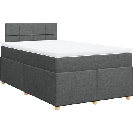 Maison Exclusive - Giroletto a Molle con Materasso Grigio Scuro 120x200 cm Tessuto