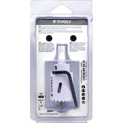 Tivoly • Sega a tazza monoblocco bimetallica HSS • Ø35mm • Dentatura a passo variabile • Dentatura controsposta • Per forare metalli • Per forare lamiere