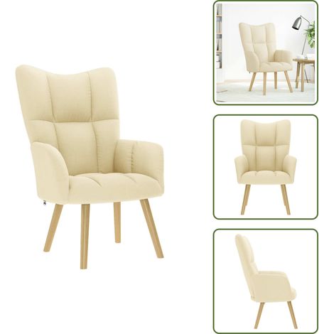 The Living Store Relaxsessel Creme Stoff - Sessel