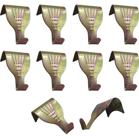 Crochets Pour Rail À Encadrement - Métal Plaqué Laiton - Compatible Avec Rails À Encoche Traditionnels - Pour Cadres Photos Miroirs Horloges - Lot De 10 Pièces (1/5)