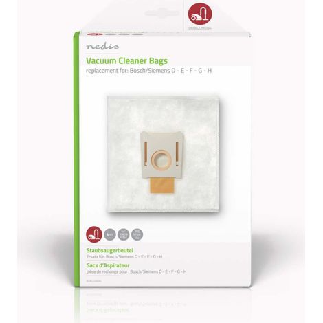 Nedis DUBG220SIB4 Sacco Aspirapolvere Bianco 4 Sacchi Microfibra (1/5)