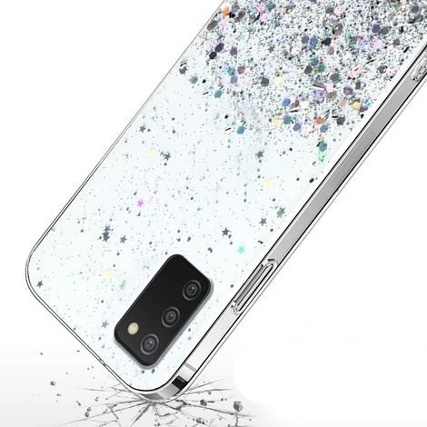Schutzhülle für Samsung Galaxy A03s, glitzernd, transparent (1/3)