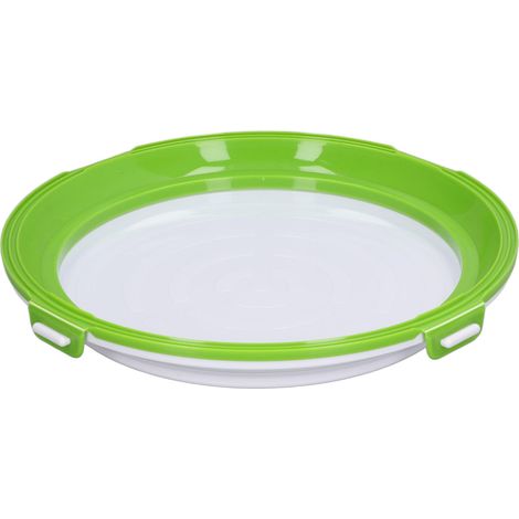 Bac de Conservation Alimentaire Réutilisable et Empilable - Rond avec Couvercle Étanche Vert pour Cuisine (1/5)