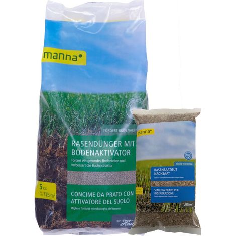 Manna Rasendünger mit Bodenaktivator 5 kg + 0,25 kg Saat Bodenverbesserer