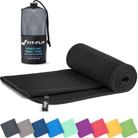 Fit-Flip Microfibre Towel – for Sports, Bodybuilding and Swimming – Compact, Ultra-Light and Quickly Dry – Perfect for Swimming, Beach and Travel
