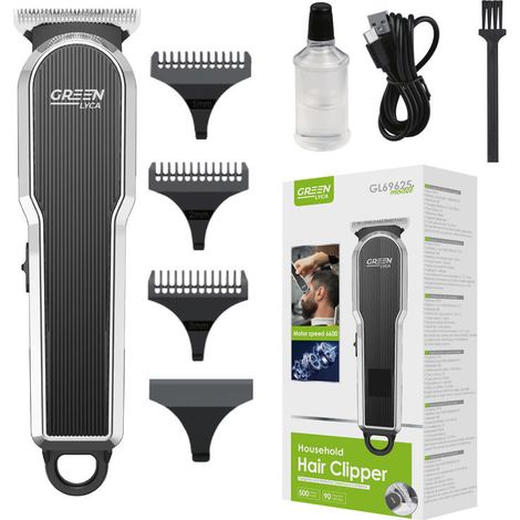 Tondeuse à cheveux professionnelle verte LYCA GL6925 avec écran LED, 120 min d'autonomie, USB-C, batterie 600 mAh - Idéale pour les salons de coiffure