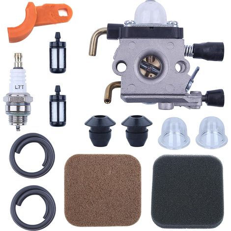 Vergaser für STIHL FS85, FS85R, FS80 und FS72 Trimmer, inklusive Dichtungen, Kraftstofffilter, Zündkerze und Pflegeset