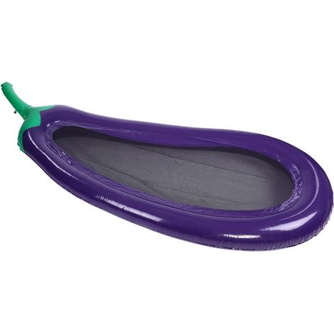 Coussin gonflable aubergine PVC, matelas flottant pour piscine plage lit d'eau (1/5)