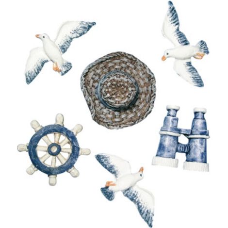 RAYHER - 6 PEZZI - MINIATURE DI POLIRESINA RELITTI 2-4CM