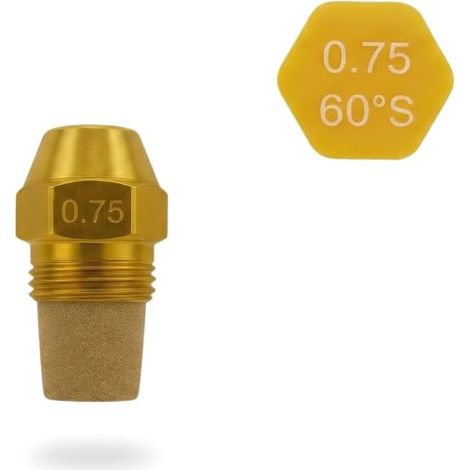 Universal Jet Boiler Fuel - Nozzle OD Type S - 0.75 US gal/h - 60° S - Replaces Nozzle Danfoss, Delavan, Monarch, Steinen - Generic Nozzle - Brass - High Quality