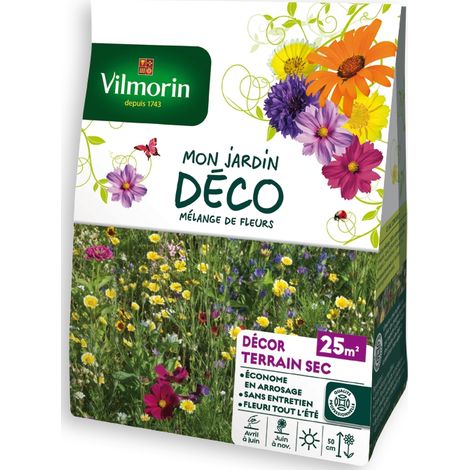 Décor Terrain Sec - 25 m² - Mélange de fleurs Vilmorin (1/3)