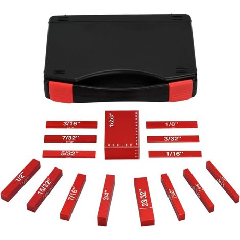 Ensemble de 15 Barres de Réglage, Table de Toupie et Accessoires de Scie à Table pour Le Travail du Bois, Blocs de, Jauge de Hauteur, Rouge (1/5)