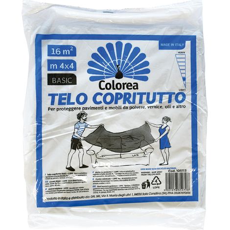 TELO COPRITUTTO MULTIUSO mt 4 x 4 - gr. 200 circa- 90 pezzi  - COLOREA