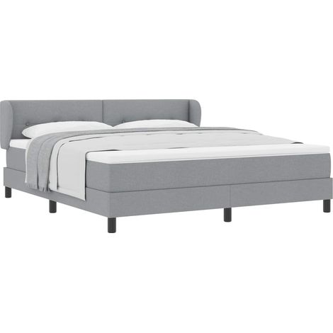 Maison Exclusive - Boxspringbett mit Kopfteil Hellgrau 180 x 200 (1/5)