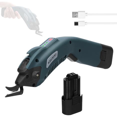 Elektrischer Stoffschneider mit 4,2 V, Hochgeschwindigkeitsmotor, tragbare Schneidemaschine für Stoffe, Pappe, Schwamm, Leder, Teppiche und Läufer. (1/5)