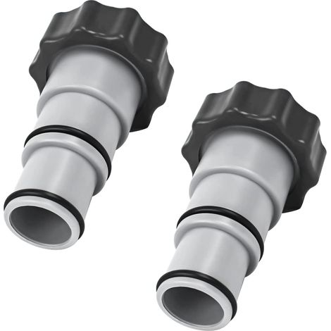 Adaptateur de tuyau de rechange Intex pour pompe avec filetage - Pour tuyau de 1,5 et 1,25 - Série A 25077RP 8 Gris Lot de 2 (1/5)