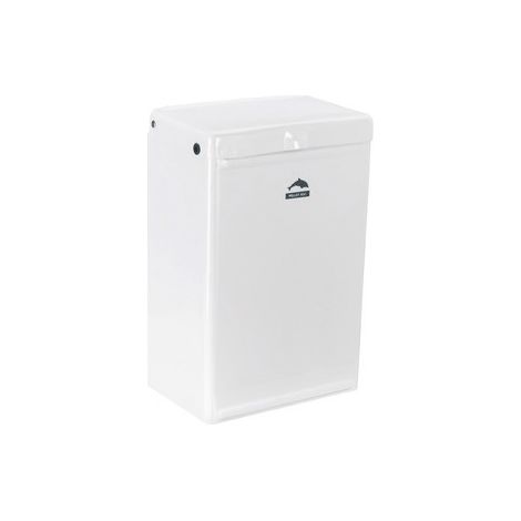 Poubelle murale epoxy blanc, acier cathaphorese (1/2)