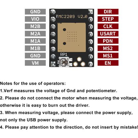 Contrôleur de moteur pas à pas Nema17 ultra-silencieux TMC2209 V2.0 2,5 A UART pour carte de contrôle Nano SKR V1.3/1.4 Ender 3 (pièce de rechange pour imprimante 3D A4988) (1/5)