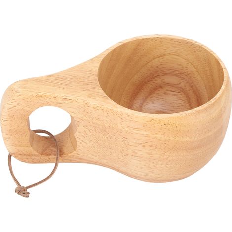 Multifunktionales 200-ml-Teeglas aus Holz, nordischer Becher mit Henkel für Wein, Milch, Kaffee, Zwei-Finger-Griff, einzelnes Loch (1/5)