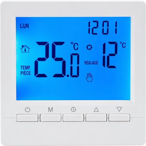 Thermostat d'ambiance filaire pour chaudière murale à gaz écran LCD rétroéclairé bleu ME83 bleu 0.159 9,7 × 9 × 5,3 cm 160 g – Livraison gratuite