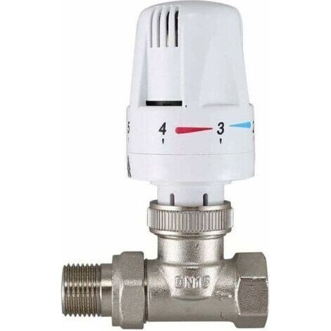 Vanne de radiateur thermostatique en laiton de 1/2\" - Type droite DN15 - Contrôle automatique de la température - Chauffage au sol(DN15) (1/4)
