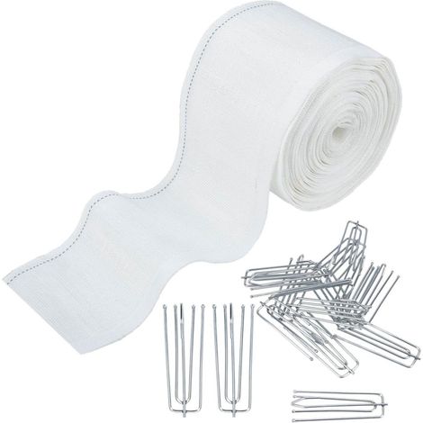 6 Meter/6,56 Yards plissierter Stoff, 15 Stück, Edelstahl-4-Krallenhaken für Gardinenfalten, mit Stoffspitzen aus Polyester-Baumwoll-Mischgewebe. (1/5)
