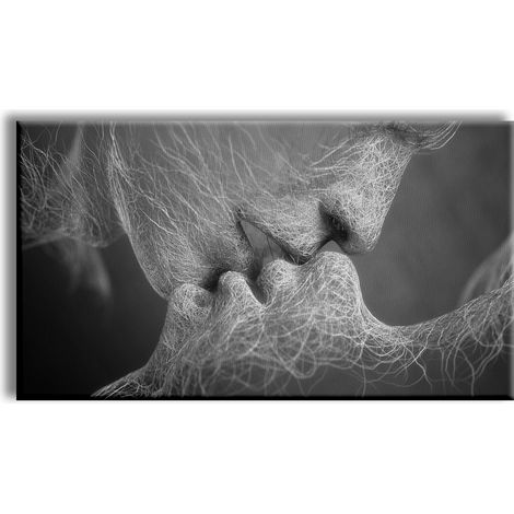 Reverse Kiss - Quadro Canvas Contemporaneo su telaio in legno - Misura: 70X50 cm (1/3)